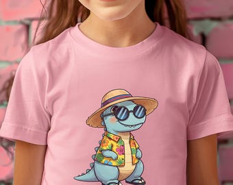 Dinosaur Kids Shirt, Summer Vacation T-Rex Tee