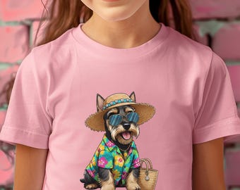 Yorkie Kids Shirt, Summer Vacation Dog Tee