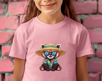 Red Panda Kids Shirt, Summer Vacation Animal Tee