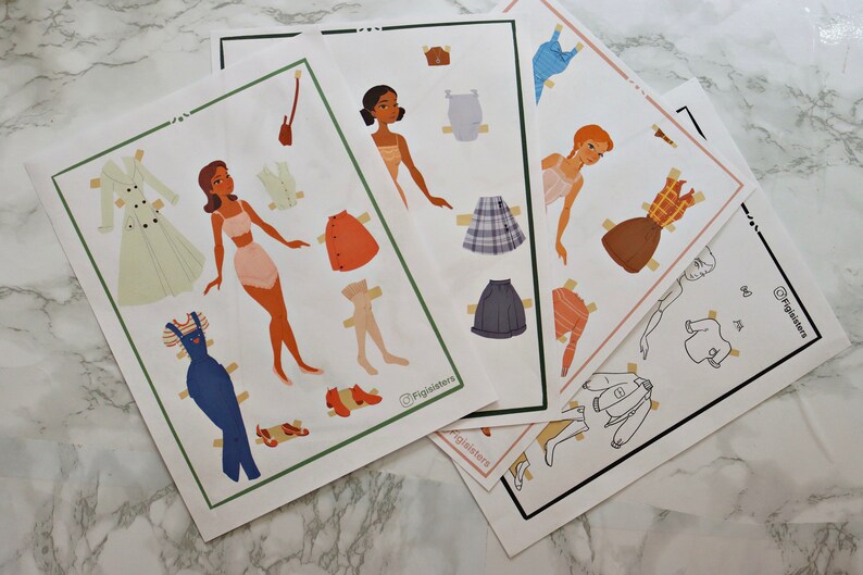 Printable Paper Doll Group Pack MAKE YOUR OWN Instant Etsy
