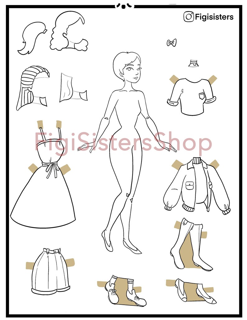 Printable Paper Doll Group Pack MAKE YOUR OWN Instant Etsy