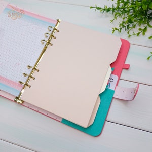 Personalized 6 Rings Pink Planner Dividers, Custom Planner Dashboard, Available in Personal, A6, B6, A5, Custom size