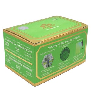 6 Bottles of Wax Green Bee Propolis with Vitamin C+E 300mg, 100Capsules