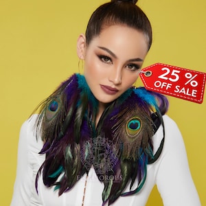 Peacock Feather Earrings: Long Boho Dangle Earrings