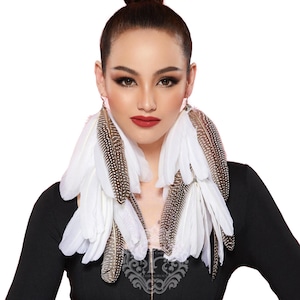 Long White Feather Earrings: Handmade Boho Festival Style