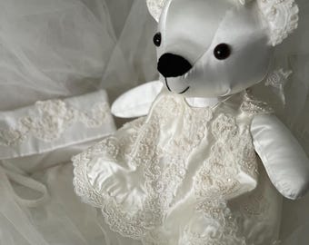 Wedding Keepsake Bear: Repurposed Bridal Gown Memory Bear