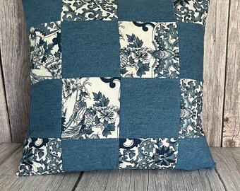 Memory Pillow, Patchwork Pillow, Patchwork Pillow From Clothes, Made to Order Pillow