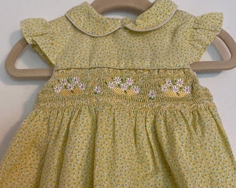 yellow smocked easter dress