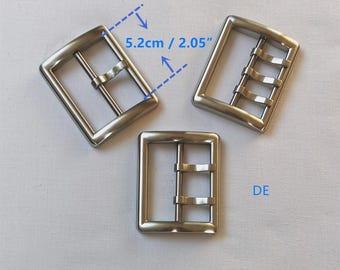 Center bar buckle stainless steel single double triple prong police fire fighter tool belt buckle made in Germany 50 mm 5 cm 2” 2 inch