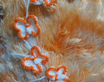 pcs-5/Tiny crochet butterflies/Butterfly appliques/Handmade crochet butterflies
