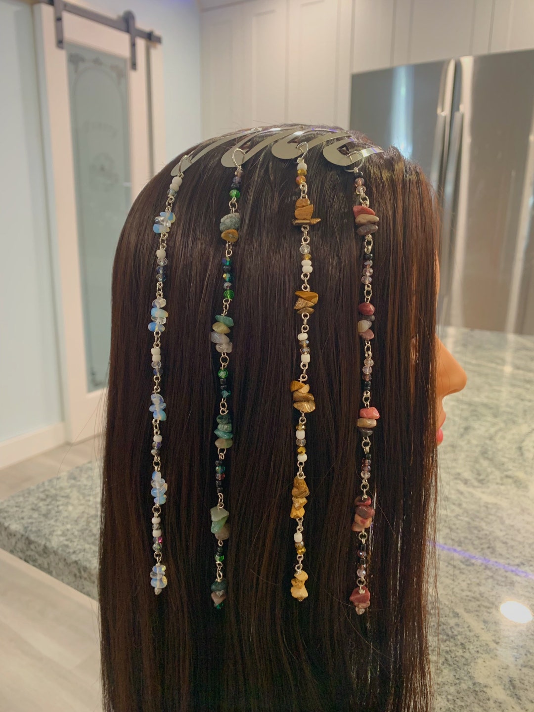 Hippie Crystal Hair Beads Crystal Clip in Hair Beads Etsy