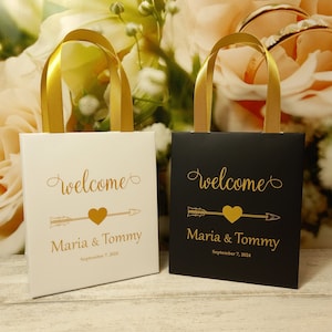 25 Wedding Welcome Bags Wedding Thank You Bags Welcome Gift Bags Custom Welcome Bags Welcome Bags For Hotel Guests Wedding Bags Favors