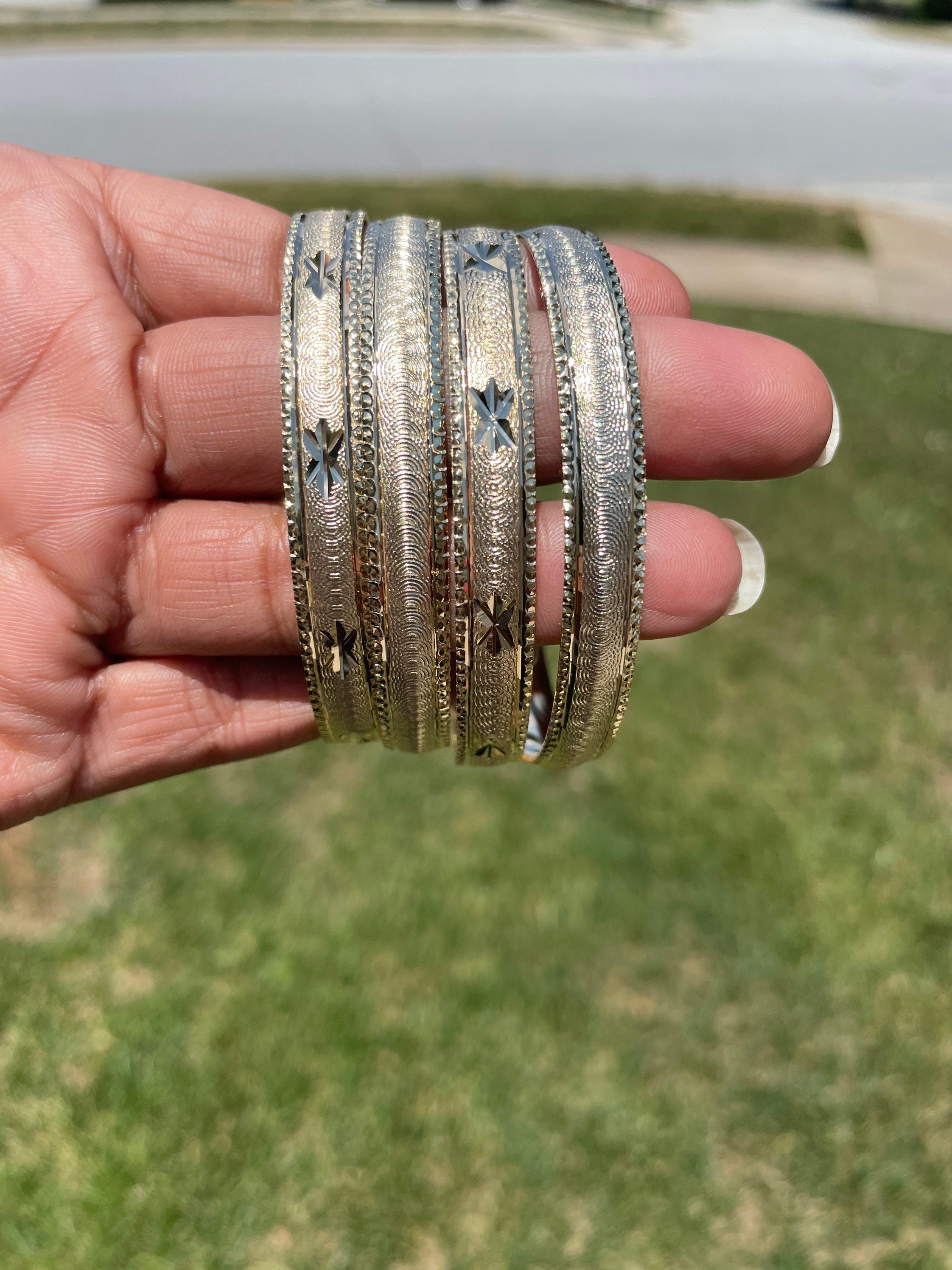 Gold Bangle Set Etsy