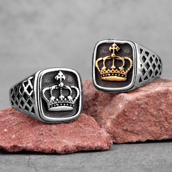 Stainless Steel Crown Ring. Men's Ring. of the Etsy