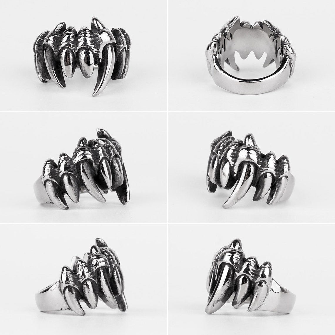 Jaws Ring Vampire Teeth Ring Monster Colgs Ring Brutal Etsy