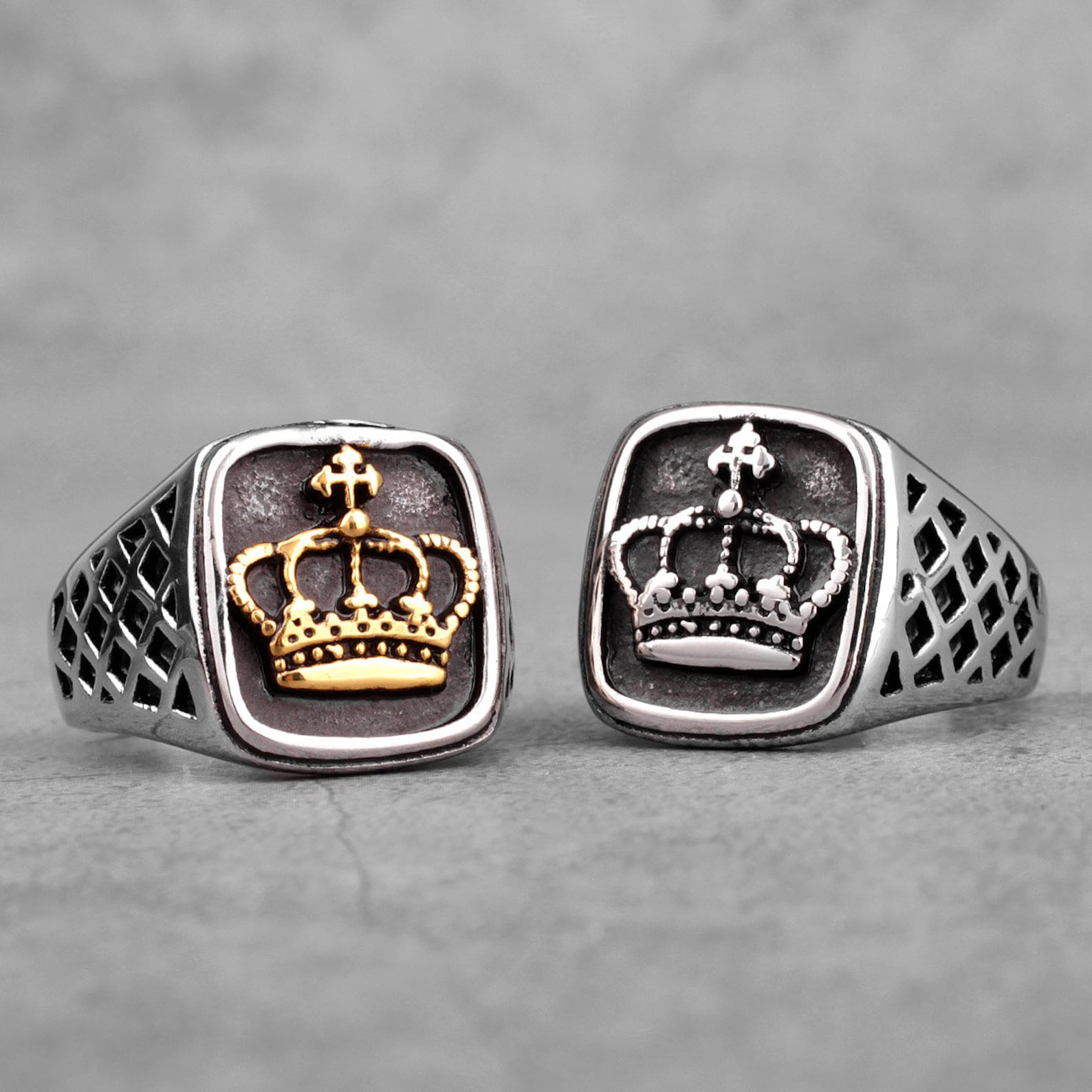 Stainless Steel Crown Ring. Men's Ring. of the Etsy