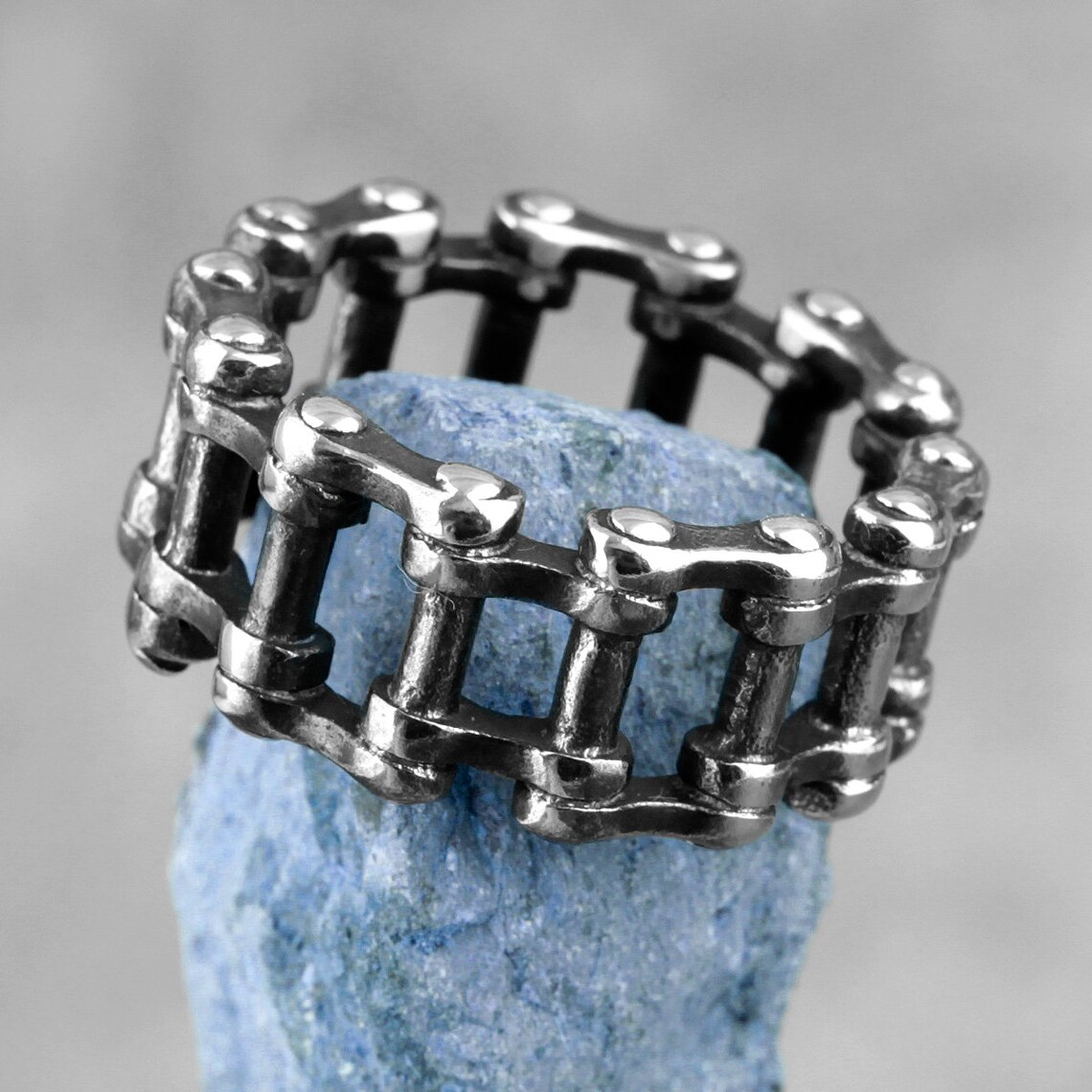 Set Bijoux Punk – Bracelet Chaîne Avec Bague Doigt – Style Gothique Or Ou Argent - 11