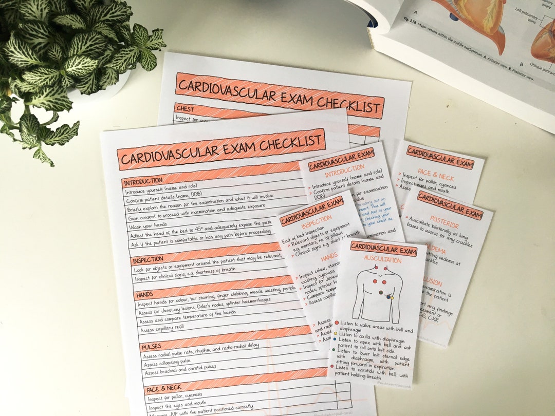 Osce Cardiovascular Checklist.pdf Cardiovascular Examination osce/clinical Exam PDF - Etsy UK