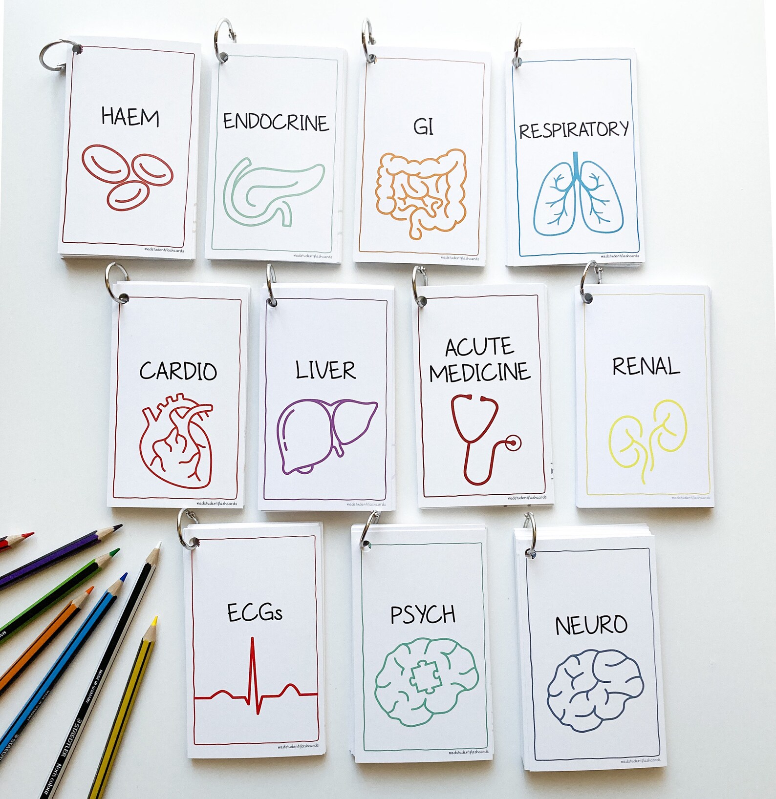 Medicine Study Flashcards Bundle Etsy