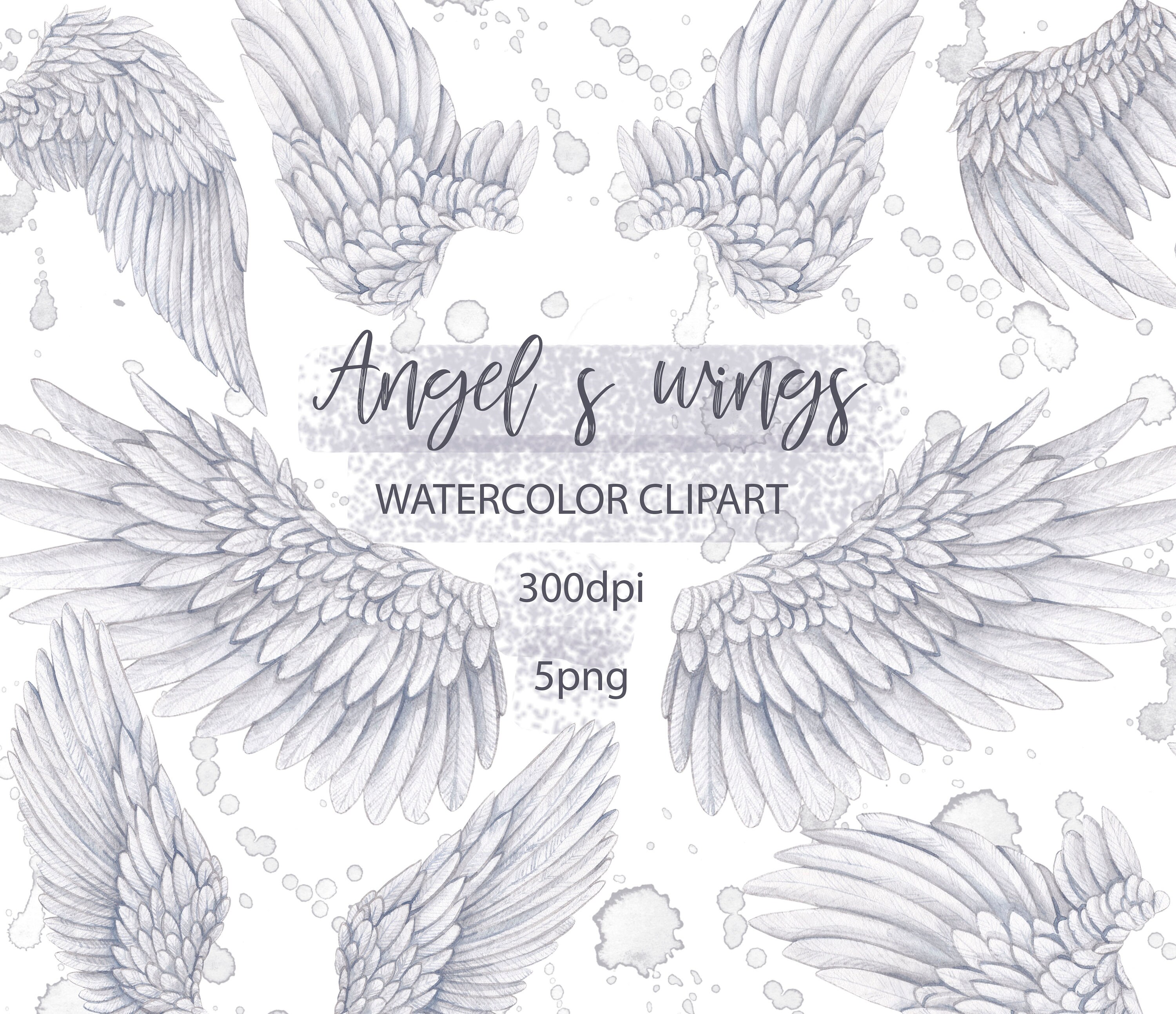 Watercolor wings clipart angel's wings clipart. Digital | Etsy Watercolor wings clipart angel's wings clipart. Digital | Etsy