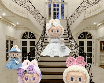 Handmade Crochet Outfit for Labubu Plush Doll | Fasion Clothes for The Monsters Plush Doll