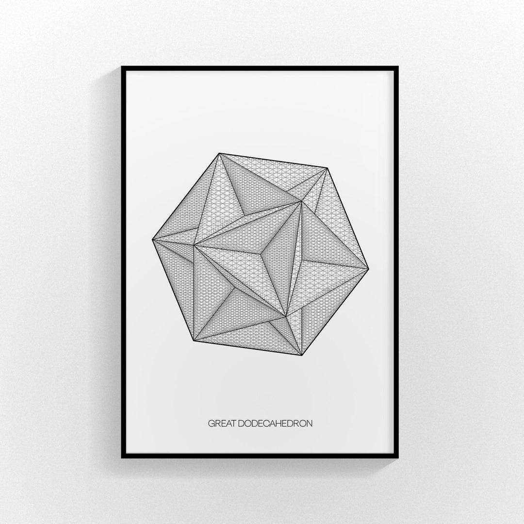 Great Dodecahedron Polyhedron Geometric Print on High Quality Fine Art