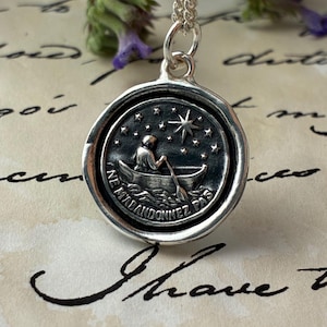 Sailor Under Stars Solid Silver Wax Seal Necklace: Hope & Guidance, Liliane Ting Design