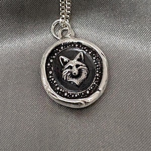 Fox Wax Seal Pendant: Solid Silver Mystical Animal Talisman, Liliane Ting Design