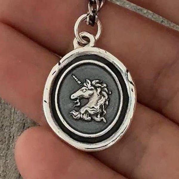 Handmade Solid Silver Unicorn Pendant Necklace: Fantasy Jewelry, Liliane Ting Design