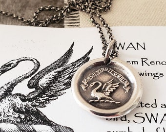 Anchor Wreath Wax Seal Necklace Pendant Handmade 999 Fine Silver Intaglio Seal Original Design by LilianeTing