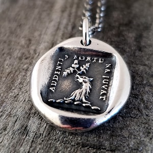 Griffin Wax Seal Necklace: Solid Silver Oak Leaf Pendant, Liliane Ting Design
