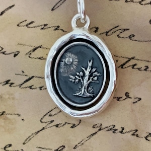 Tree of Resilience Necklace: Solid Silver Wax Seal Pendant, Handmade Talisman, Liliane Ting Design