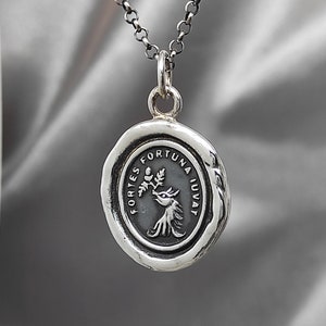 Griffin Wax Seal Necklace: Solid Silver Talisman, Handmade Intaglio Pendant, Liliane Ting Design