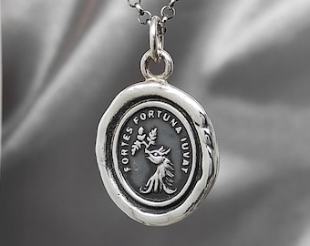 Griffin Wax Seal Necklace: Solid Silver Talisman, Handmade Intaglio Pendant, Liliane Ting Design