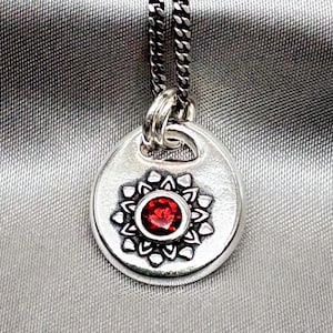 Unique Sunburst Silver Pendant Necklace, Handmade Silver Charm, Original Design by Liliane Ting