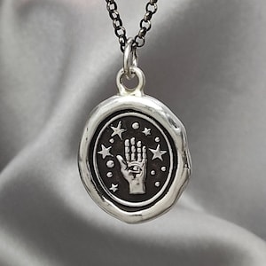 Handmade Solid Silver Celestial Necklace: Magic Star Talisman, Liliane Ting Design