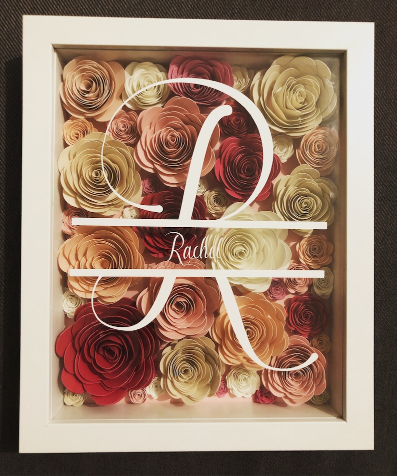 Personalised Flower Shadow Box Etsy