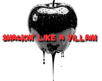 Camiseta sin mangas de villana inspirada en Disney para mujer, camiseta de la Reina Malvada Manzana Envenenada / Camiseta gráfica Snackin’ Like a Villain / Camiseta de princesa gótica de cuento de hadas