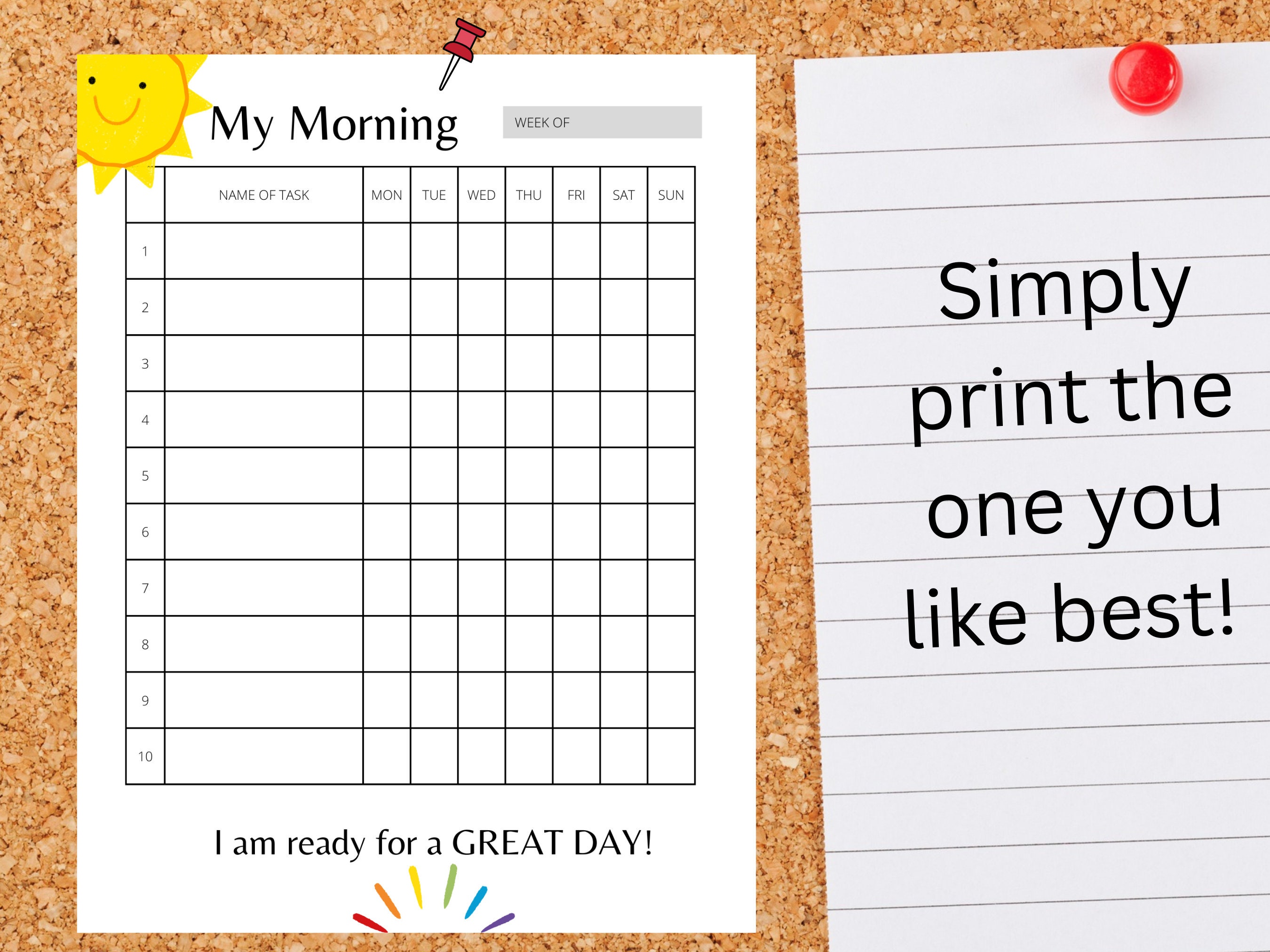 Printable Morning Routine for Kids, Instant Download. Morning Checklist ...