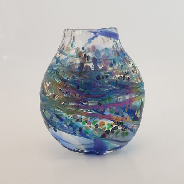 Hand Blown Iridescent Glass Vase