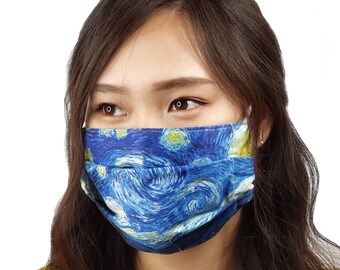 Face Mask-Vincent Van Gogh Oil Painting Art Premium Quality Face Masks Starry Night