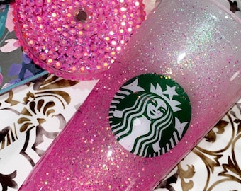 Hot pink - Bling top available starbucks cup- glitter Personalized  Starbucks Cold Cup, personalized tumbler, Venti cold cup, starbucks