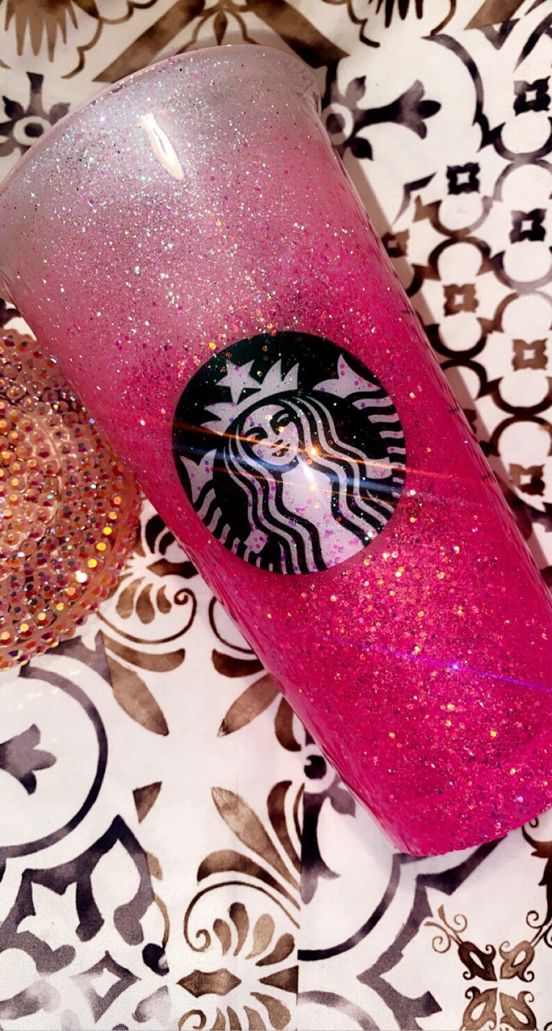 glitter pink starbucks cup