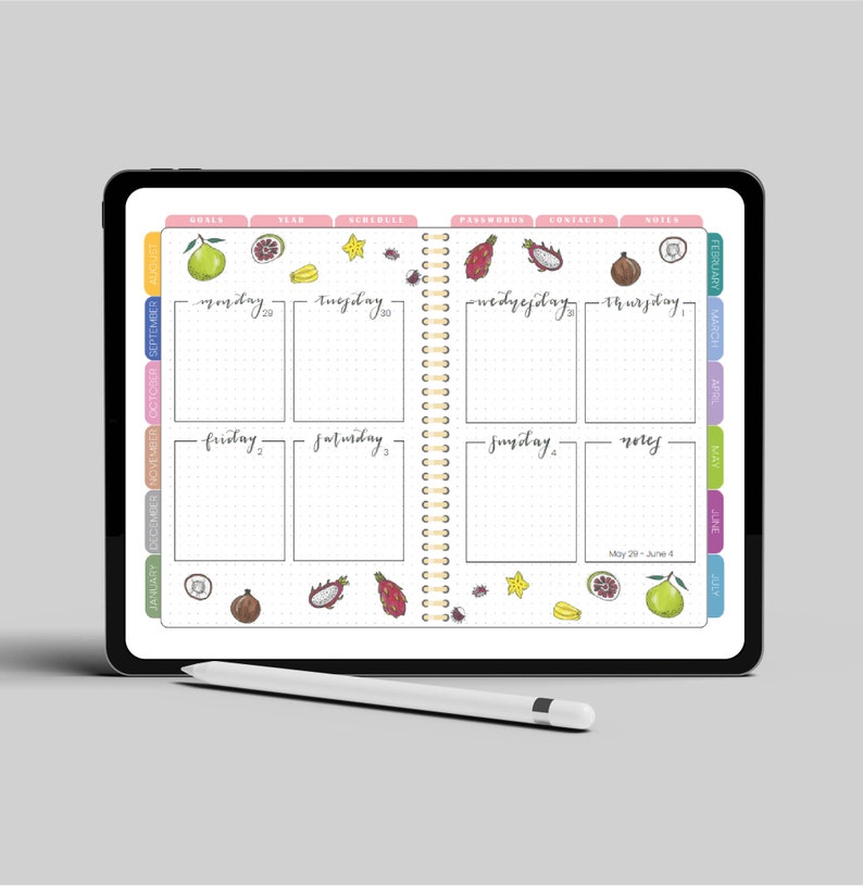 2023 Digital Bujo Illustrated Planner With Hyperlinks Compatible With ...