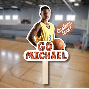 Personalized Basketball Photo Cutout: Sports Fan Cheer Gift