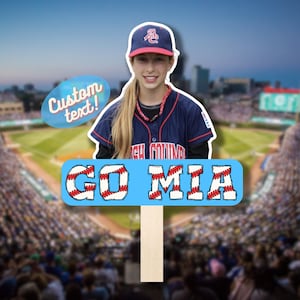 Personalized Baseball/Basketball Face on a Stick: Sports Photo Cutout