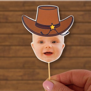 Topper per cupcake cowboy, prima festa di compleanno di Rodeo, Topper per cupcake Rodeo, Topper per cupcake personalizzati