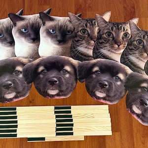 Face on a stick, Cat Wedding, Wedding favors, Wedding Photo Booth Props, Face on a stick, Custom Head Photobooth prop, pet head cutout image 13