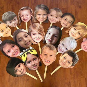 Custom Face Mask on a Stick, Birthday Party Prop image 7