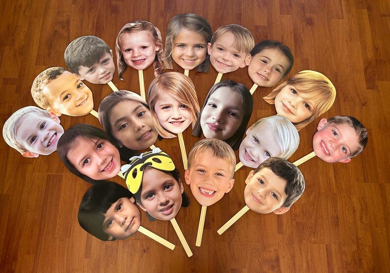 Custom Face Mask on a Stick, Birthday Party Prop image 7